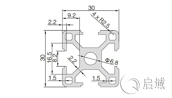 QY-8-3030铝型材图纸