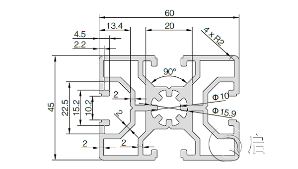 QY-10-4560铝型材图纸