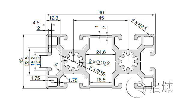 QY-10-4590B铝型材图纸