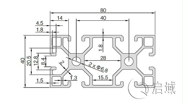 QY-8-4080C铝型材图纸