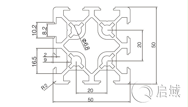 5050S铝型材图纸