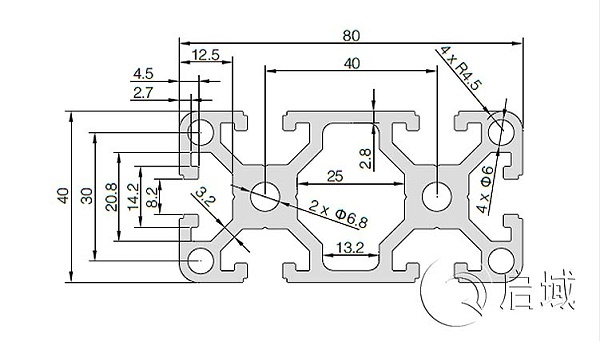 QY-8-4080W铝型材图纸