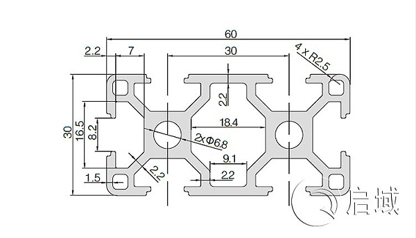QY-8-3060铝型材图纸