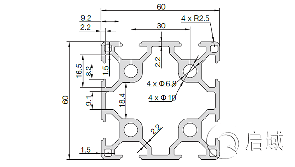 QY-8-6060A铝型材图纸