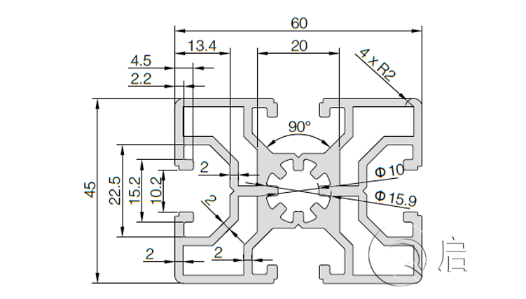 QY-10-4560铝型材图纸