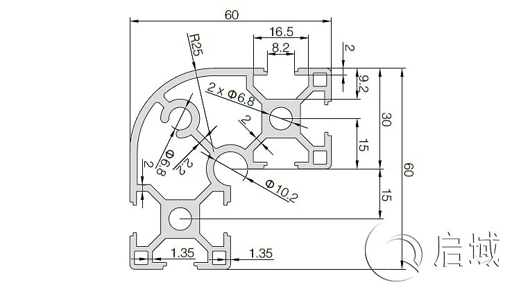 QY-8-6630铝型材图纸